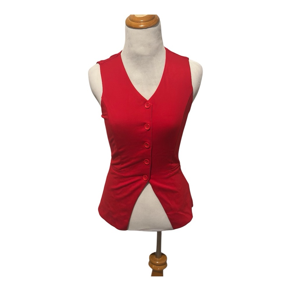 Forever 21 Red Button-Up Tank Top